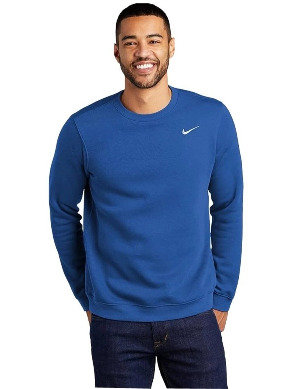 Nike Men's S Blue Crewneck Sweatshirt 80% Cotton 20% Polyester e1645
